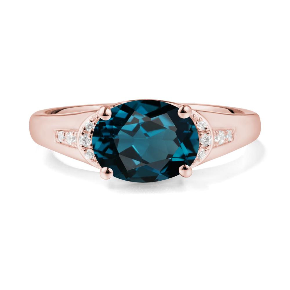 Oval London Blue Topaz Statement Ring - LUO Jewelry #metal_18k rose gold
