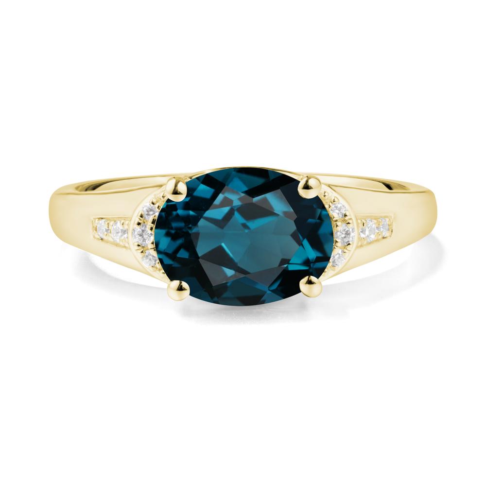 Oval London Blue Topaz Statement Ring - LUO Jewelry #metal_18k yellow gold