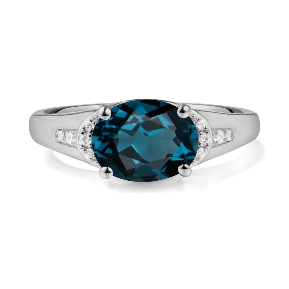 Oval London Blue Topaz Statement Ring - LUO Jewelry #metal_platinum