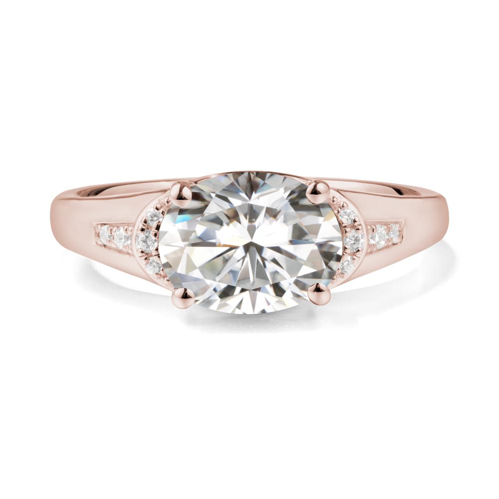 Oval Moissanite Statement Ring - LUO Jewelry #metal_14k rose gold
