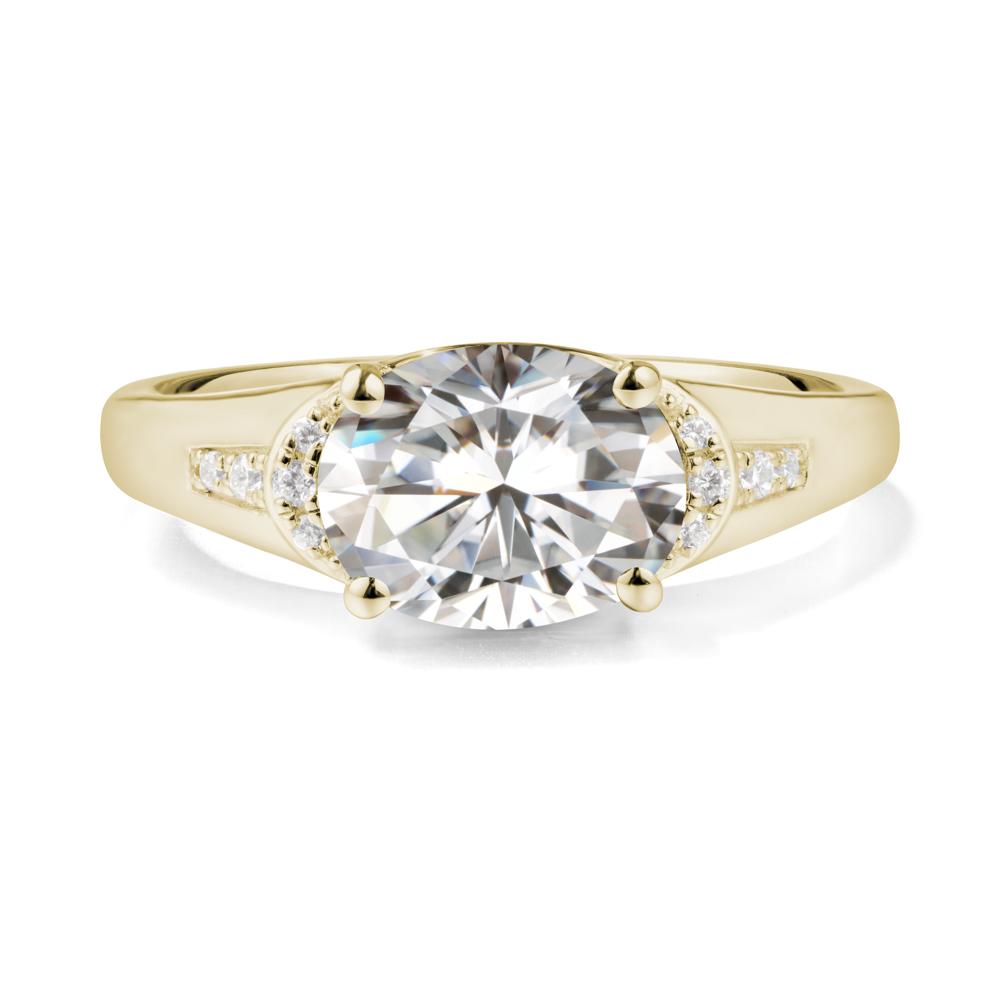 Oval Moissanite Statement Ring - LUO Jewelry #metal_14k yellow gold