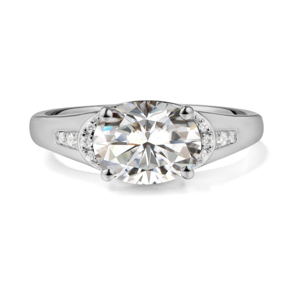 Oval Moissanite Statement Ring - LUO Jewelry #metal_platinum