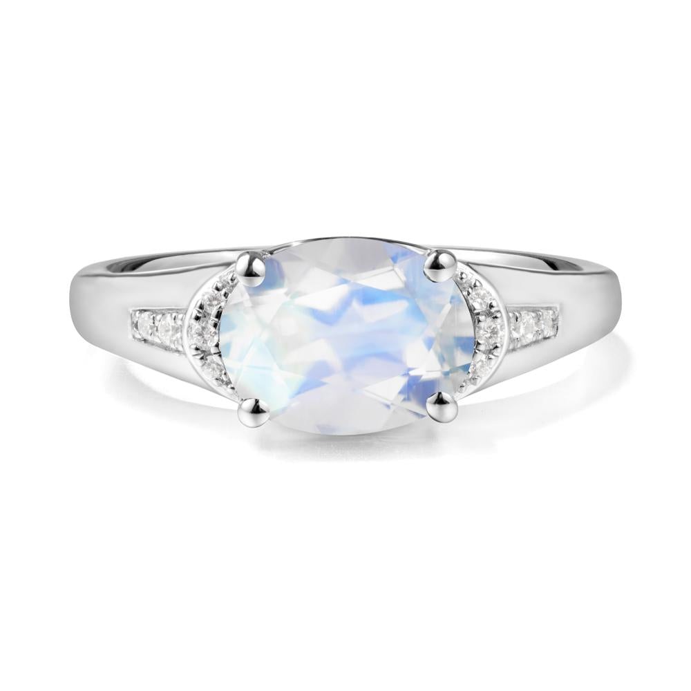 Horizontal  Oval Moonstone Ring - LUO Jewelry #metal_sterling silver
