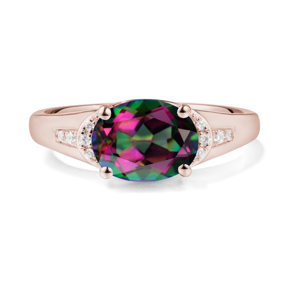 Oval Mystic Topaz Statement Ring - LUO Jewelry #metal_14k rose gold