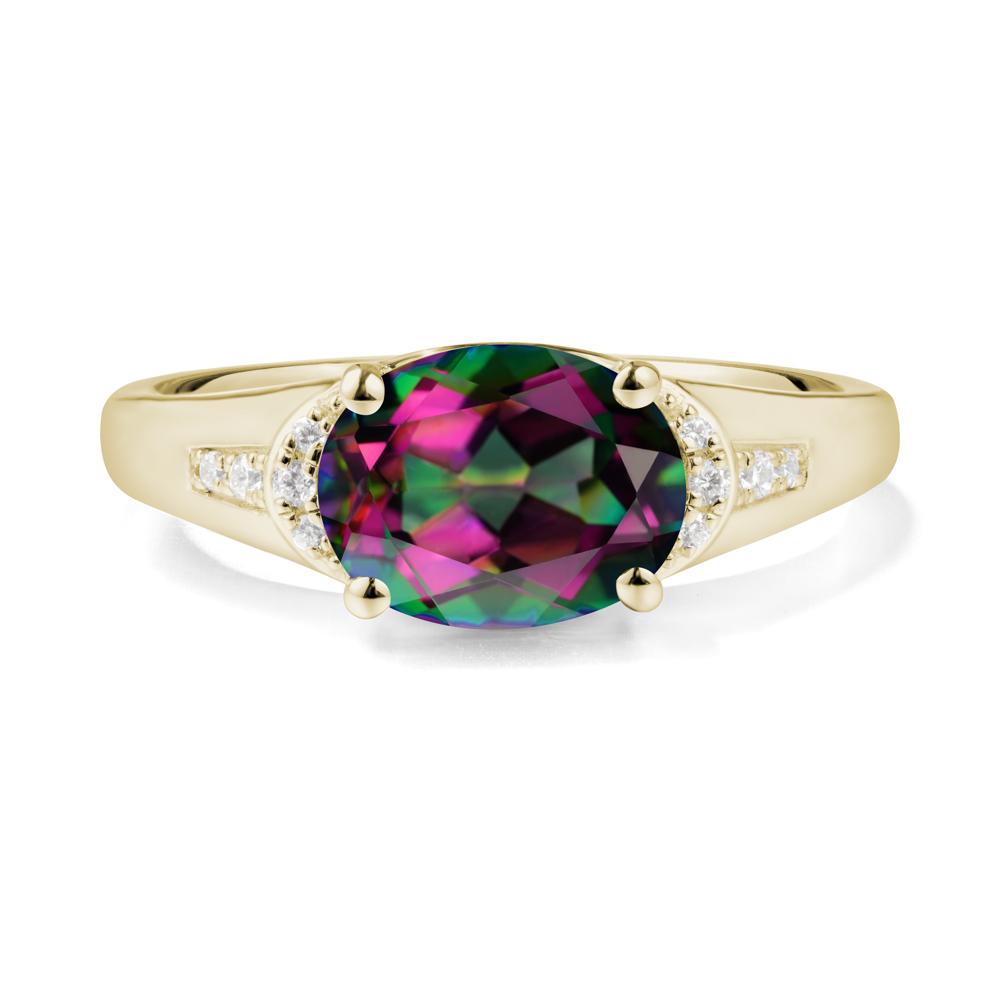 Oval Mystic Topaz Statement Ring - LUO Jewelry #metal_14k yellow gold