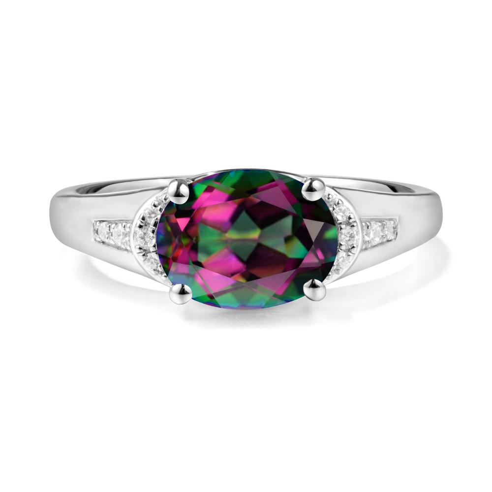 Oval Mystic Topaz Statement Ring - LUO Jewelry #metal_18k white gold