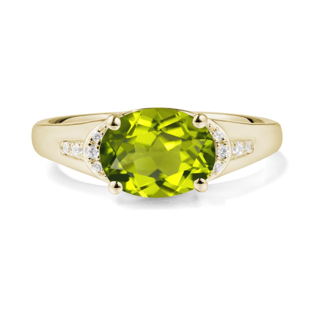 Oval Peridot Statement Ring - LUO Jewelry #metal_14k yellow gold