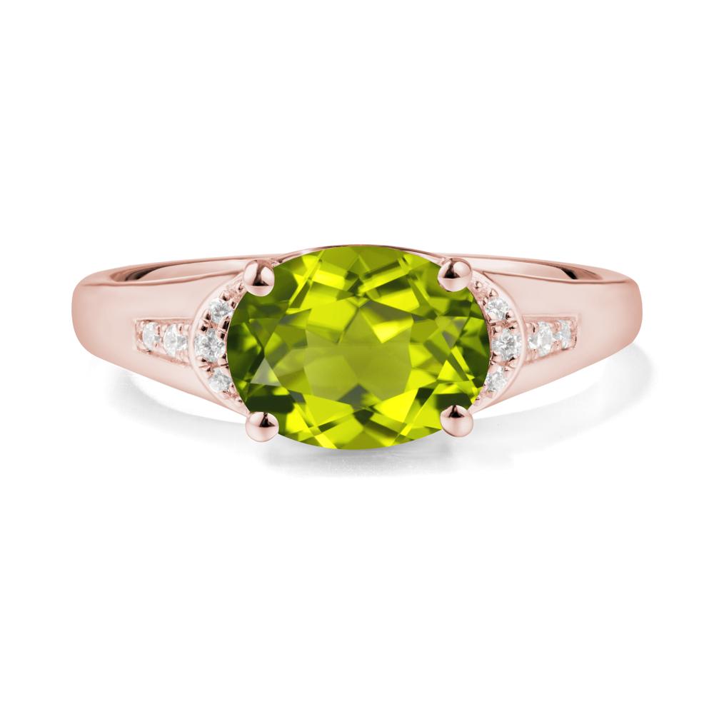 Oval Peridot Statement Ring - LUO Jewelry #metal_18k rose gold