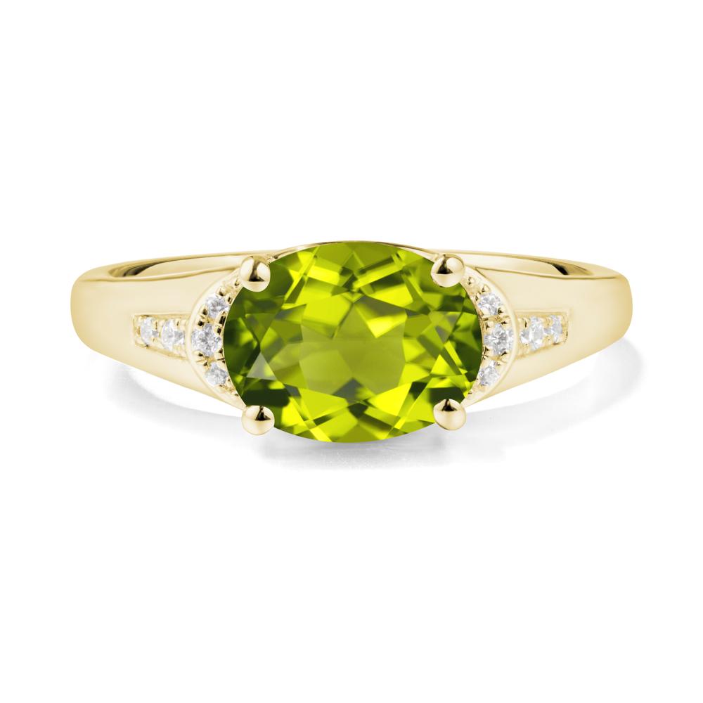 Oval Peridot Statement Ring - LUO Jewelry #metal_18k yellow gold