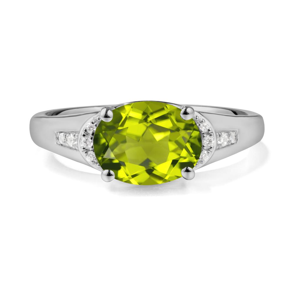 Oval Peridot Statement Ring - LUO Jewelry #metal_platinum