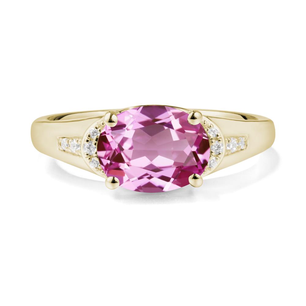 Oval Pink Sapphire Statement Ring - LUO Jewelry #metal_14k yellow gold