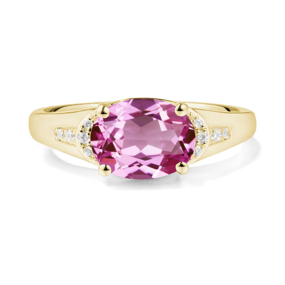 Oval Pink Sapphire Statement Ring - LUO Jewelry #metal_18k yellow gold