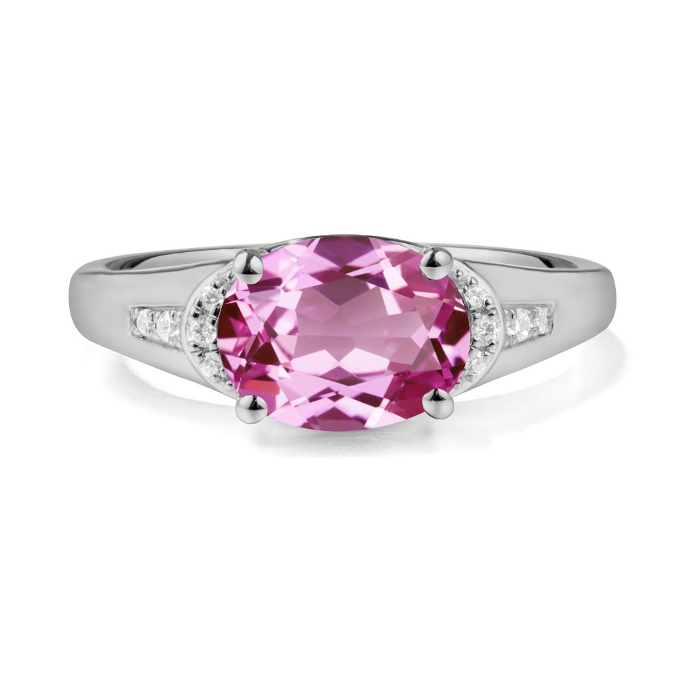 Oval Pink Sapphire Statement Ring - LUO Jewelry #metal_platinum