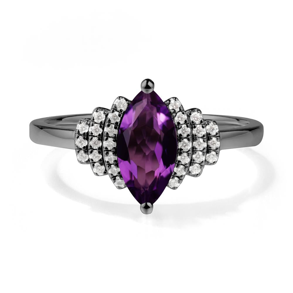 Marquise Amethyst Cluster Ring - LUO Jewelry #metal_black finish sterling silver