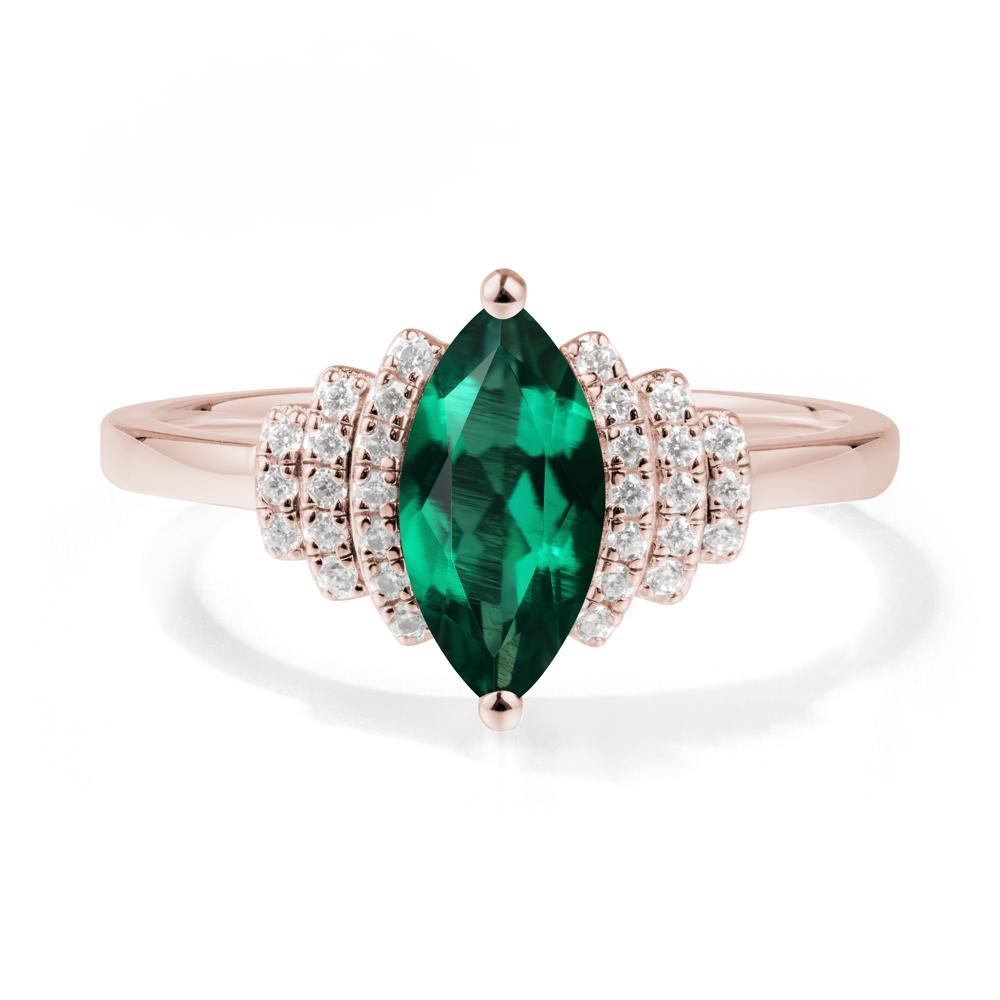 Art Deco Marquise Emerald Ring - LUO Jewelry #metal_14k rose gold