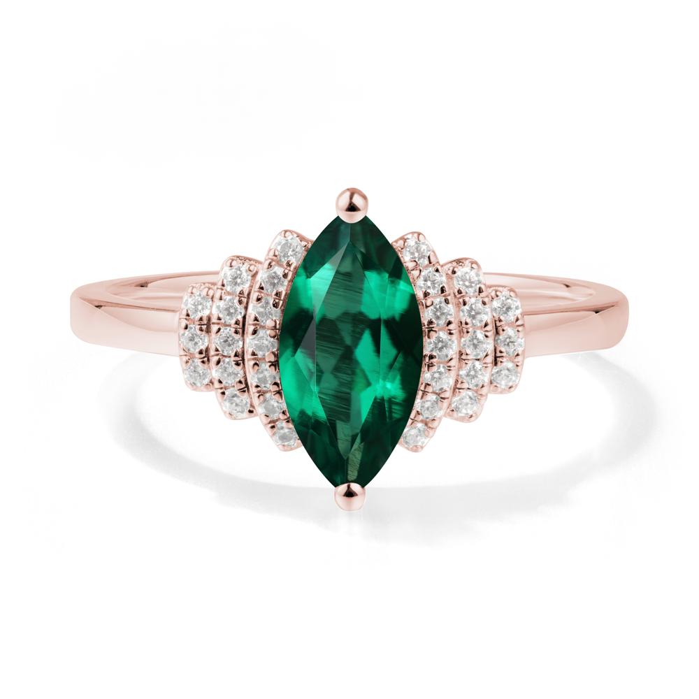 Art Deco Marquise Emerald Ring - LUO Jewelry #metal_18k rose gold