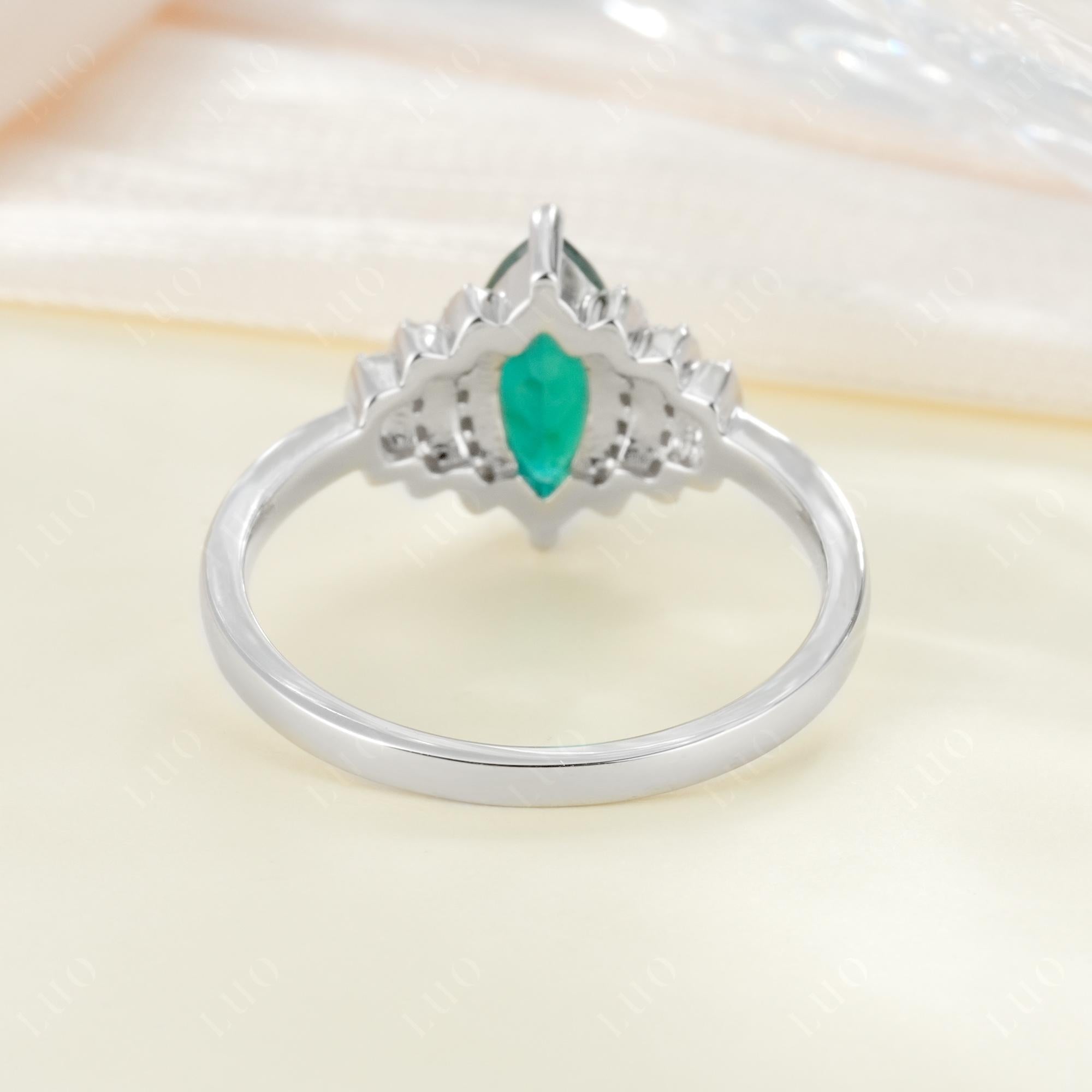Art Deco Marquise Emerald Ring - LUO Jewelry 