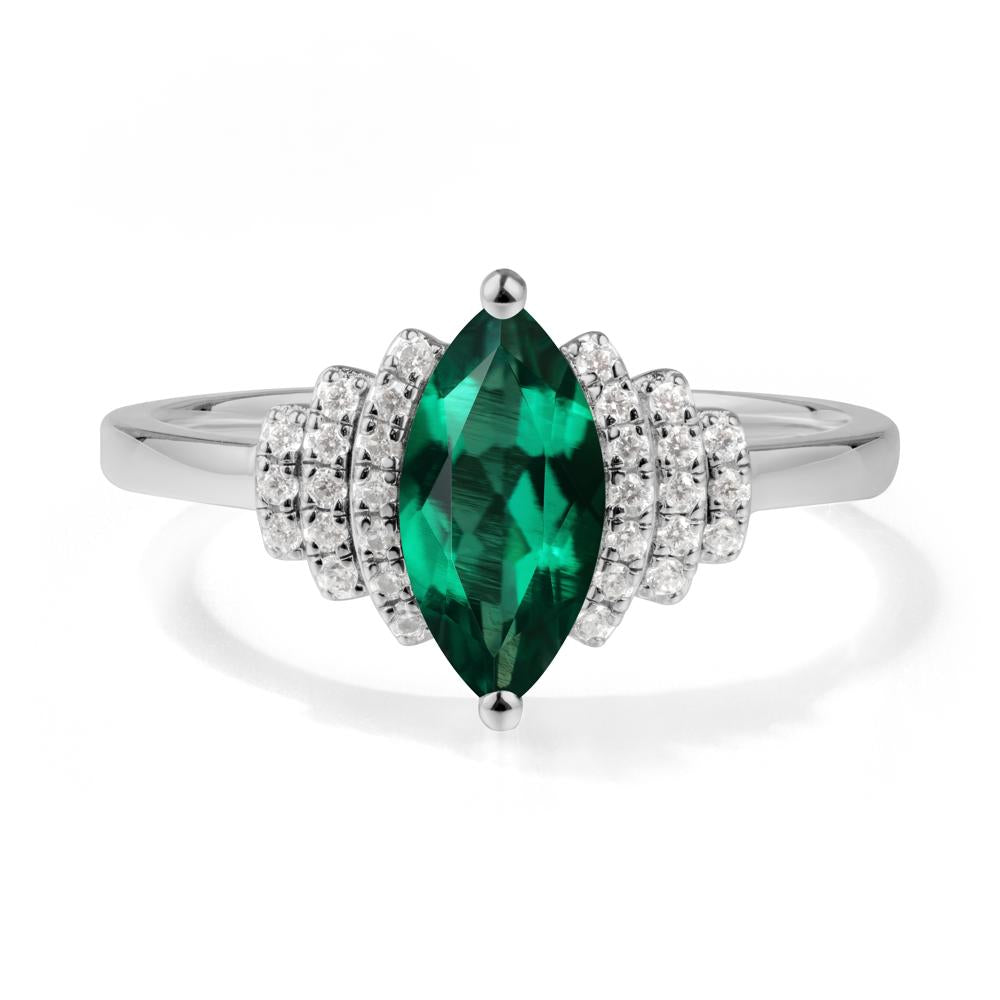 Art Deco Marquise Emerald Ring - LUO Jewelry #metal_platinum
