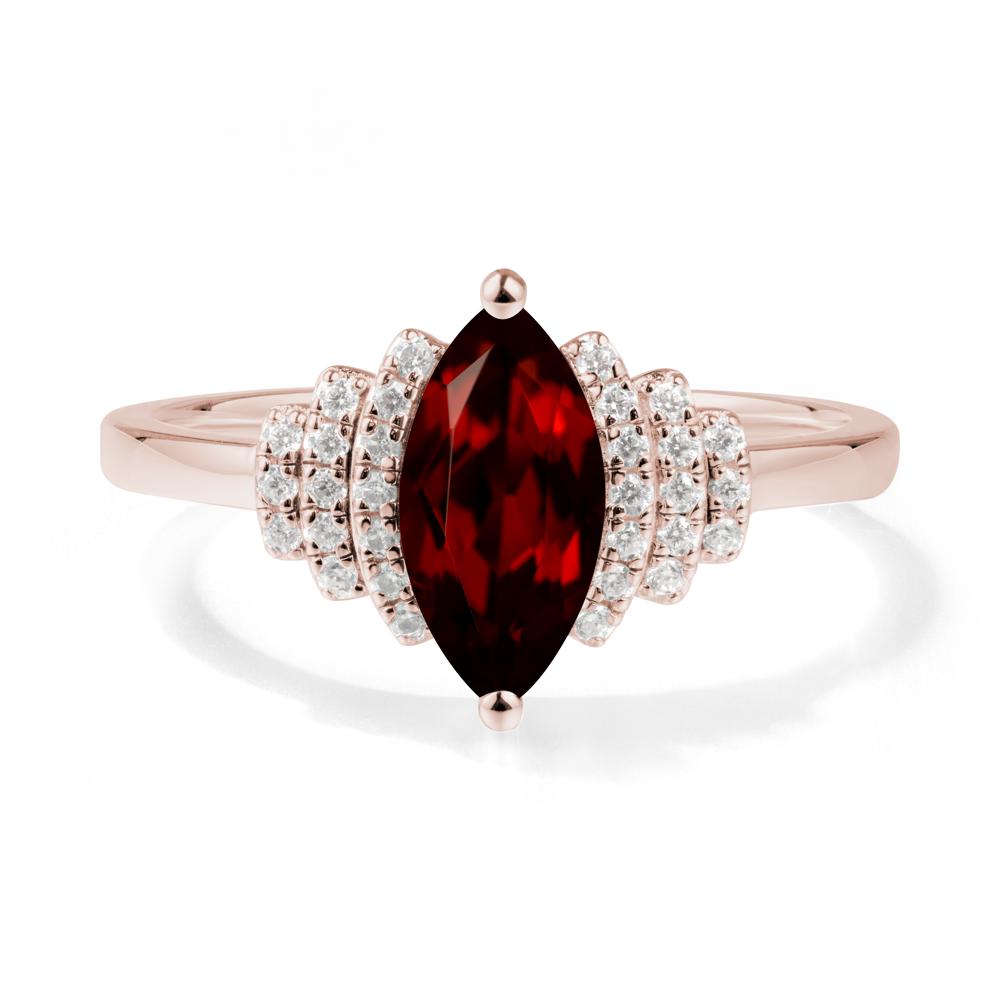 Marquise Garnet Statement Ring - LUO Jewelry #metal_14k rose gold