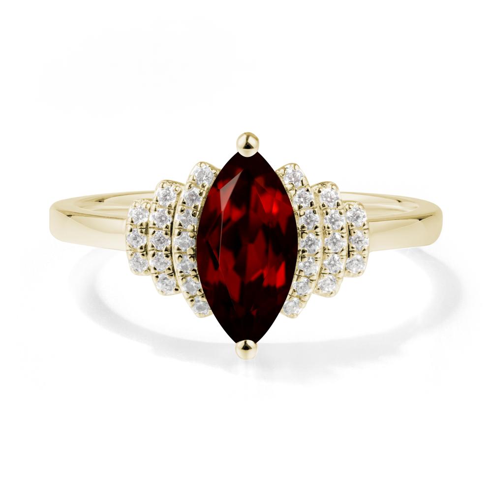 Marquise Garnet Statement Ring - LUO Jewelry #metal_14k yellow gold