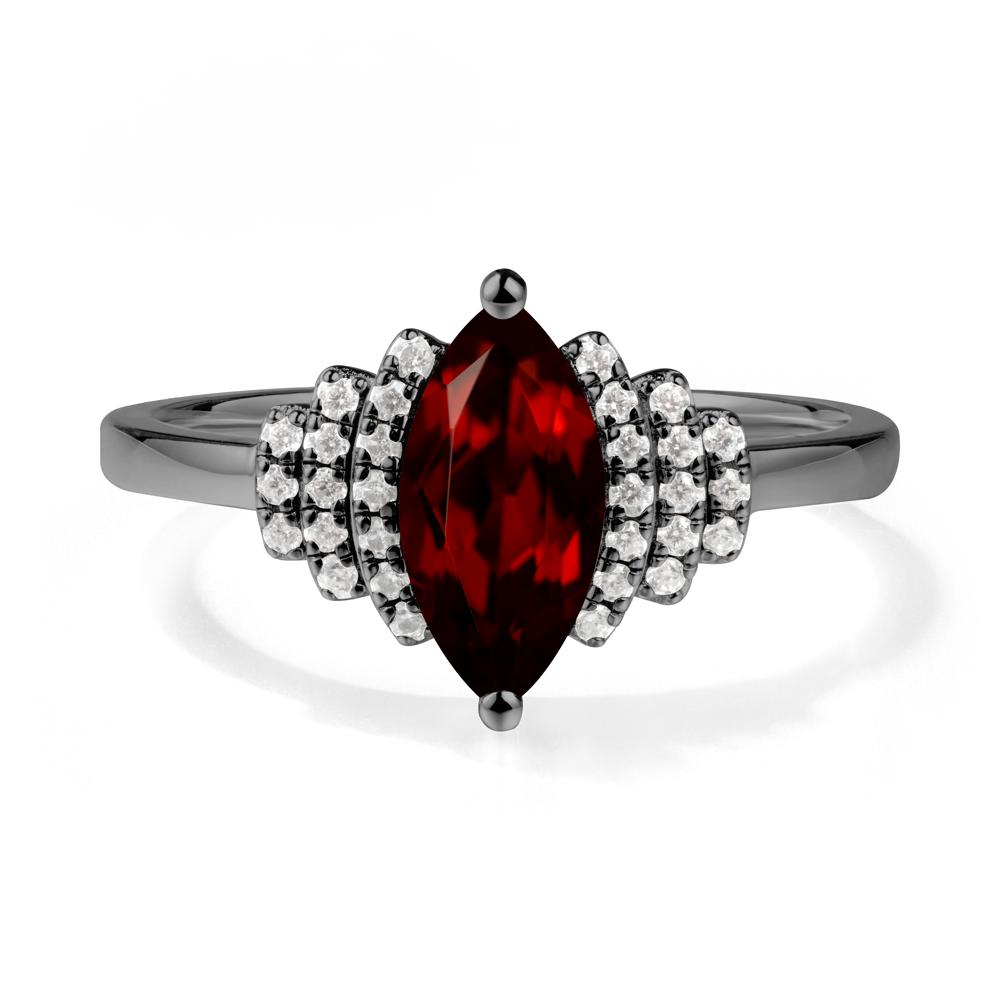Marquise Garnet Statement Ring - LUO Jewelry #metal_black finish sterling silver