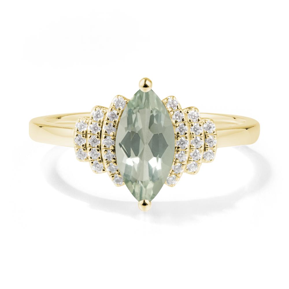 Art Deco Marquise Green Amethyst Ring - LUO Jewelry #metal_18k yellow gold