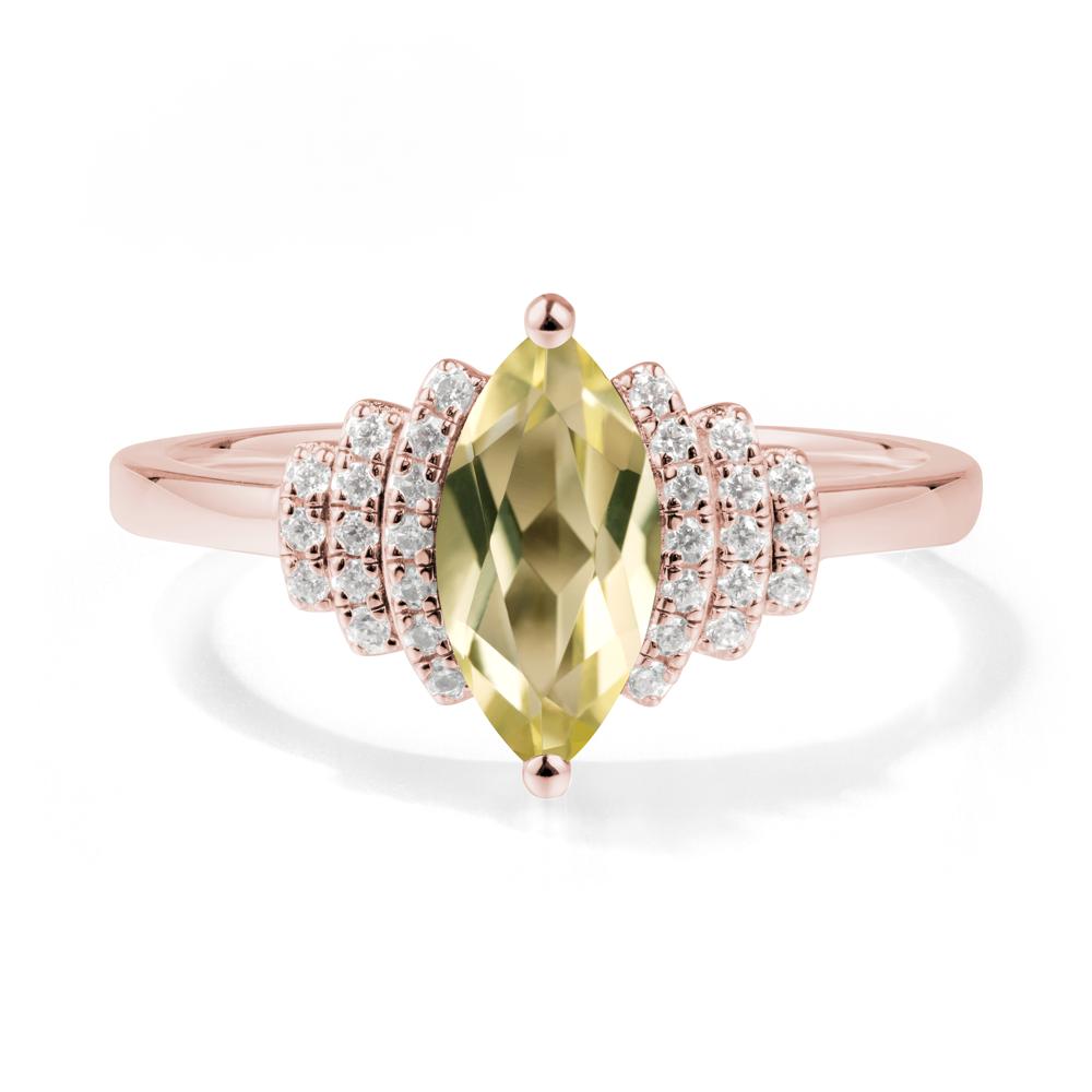 Marquise Lemon Quartz Cluster Ring - LUO Jewelry #metal_18k rose gold