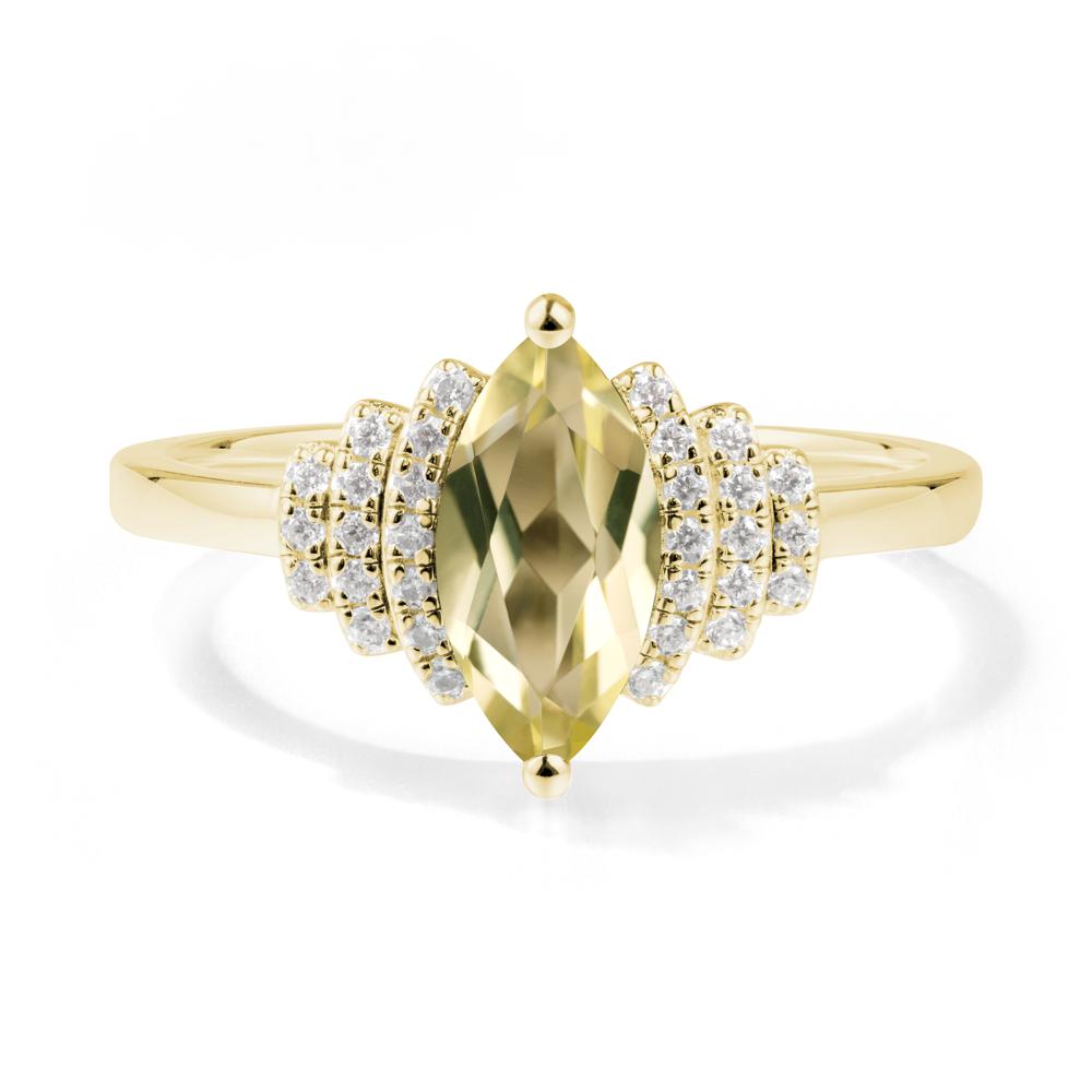 Marquise Lemon Quartz Cluster Ring - LUO Jewelry #metal_18k yellow gold