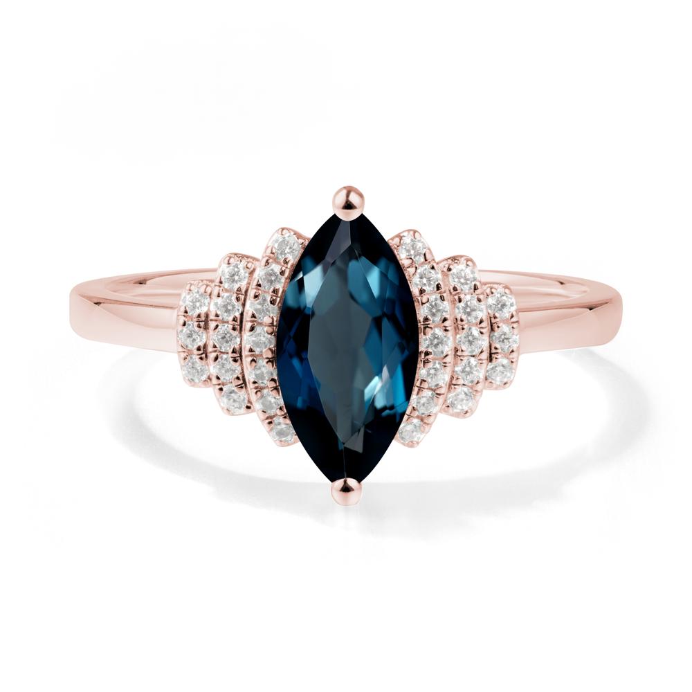 Marquise London Blue Topaz Statement Ring - LUO Jewelry #metal_18k rose gold
