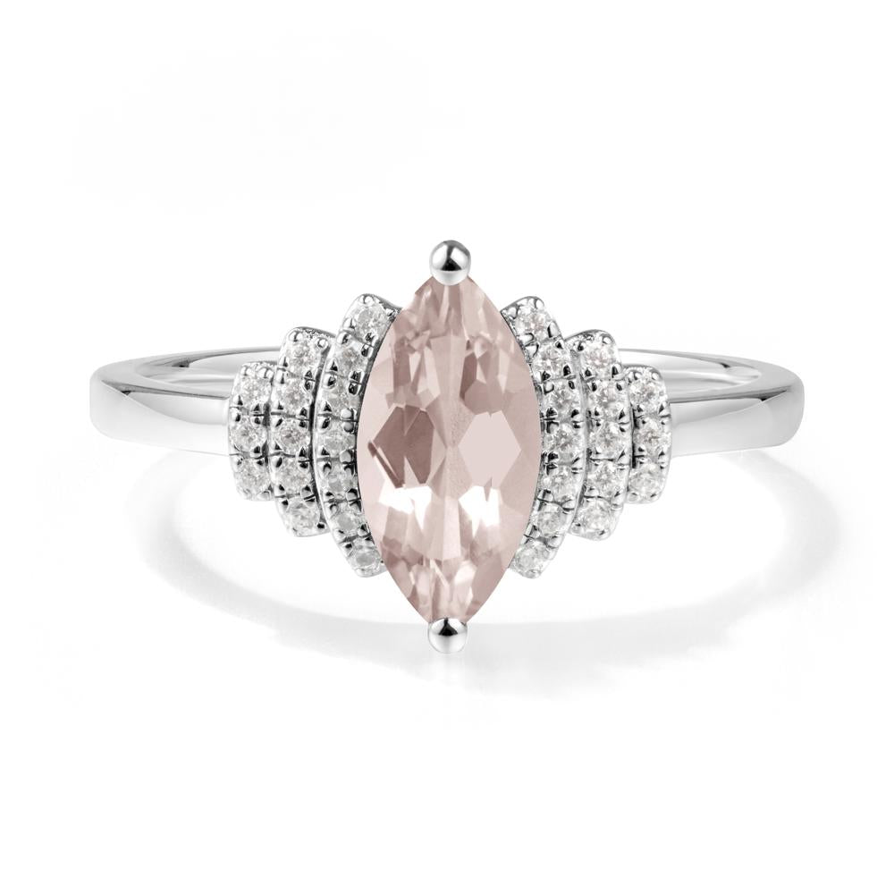 Marquise Morganite Statement Ring - LUO Jewelry #metal_14k white gold