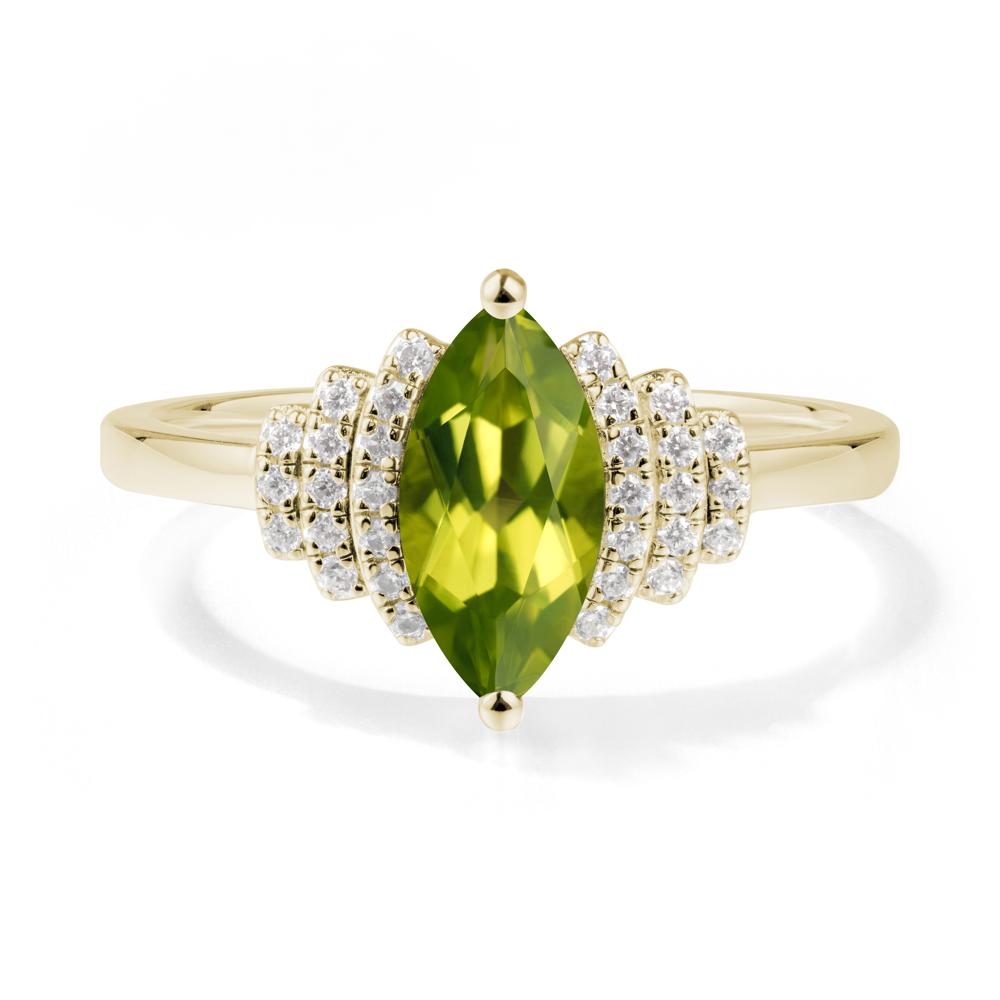 Art Deco Marquise Peridot Ring - LUO Jewelry #metal_14k yellow gold