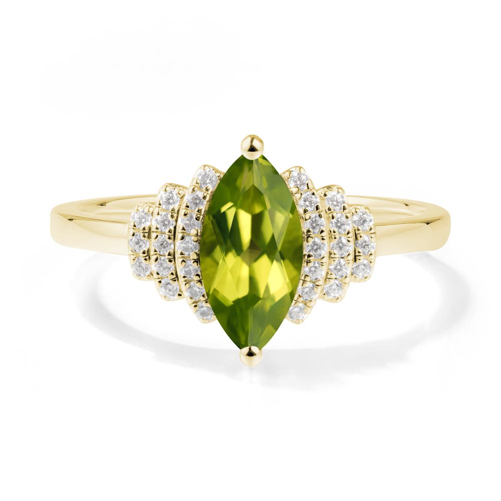Art Deco Marquise Peridot Ring - LUO Jewelry #metal_18k yellow gold