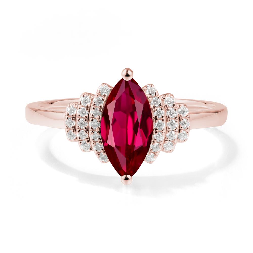 Marquise Ruby Statement Ring - LUO Jewelry #metal_18k rose gold