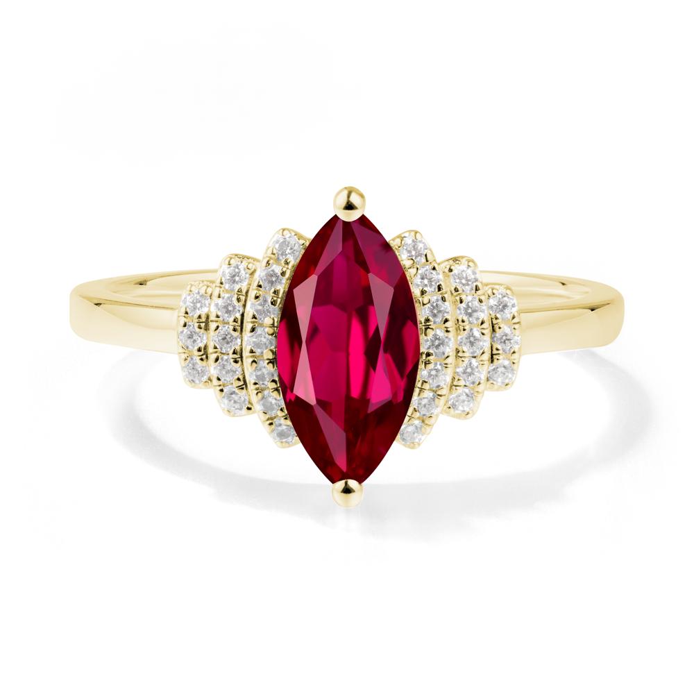 Marquise Ruby Statement Ring - LUO Jewelry #metal_18k yellow gold