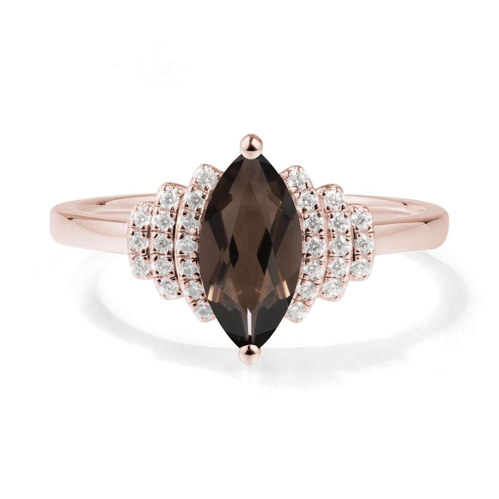 Marquise Smoky Quartz Statement Ring - LUO Jewelry #metal_14k rose gold