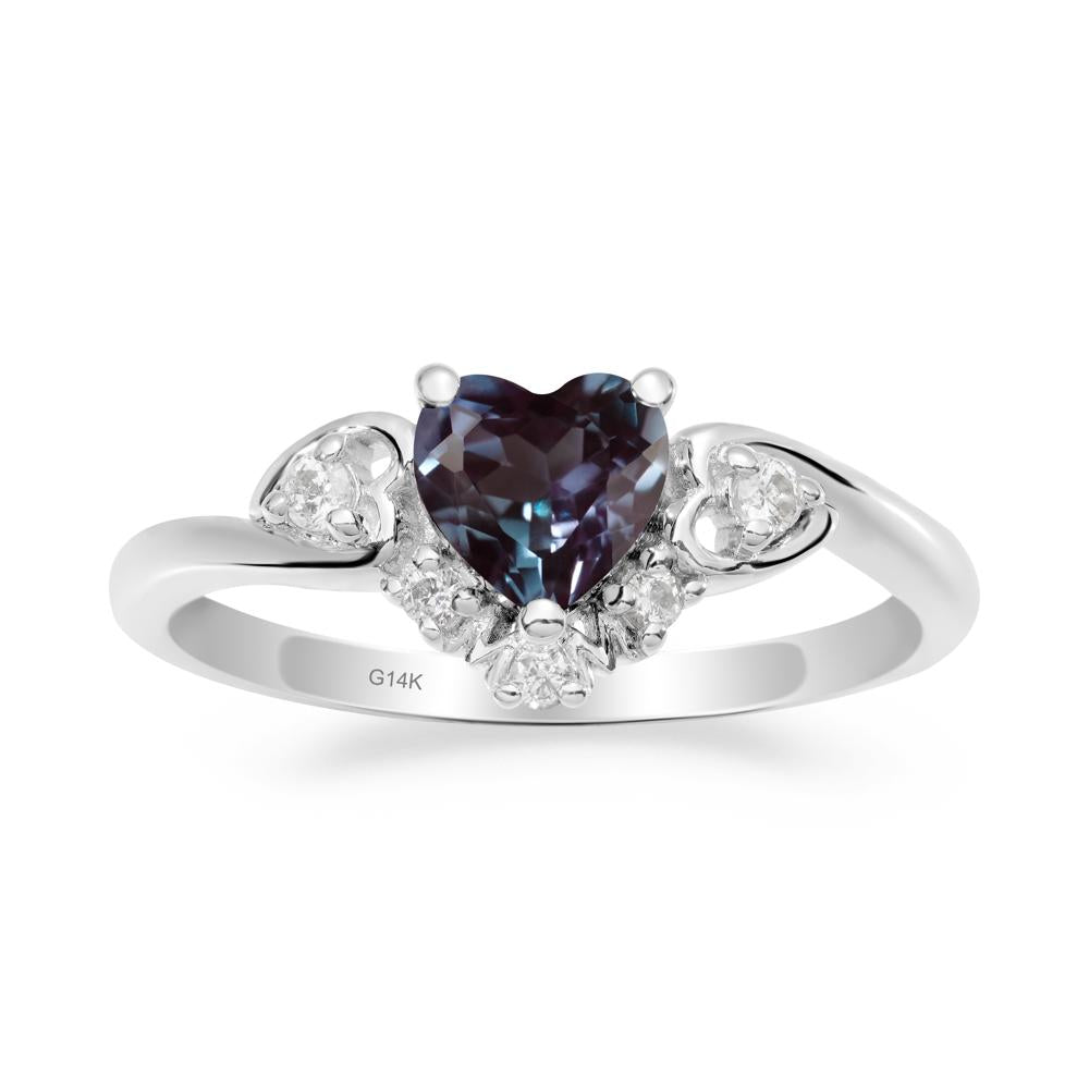 Heart-Shaped Alexandrite Promise Ring - LUO Jewelry #metal_14k white gold