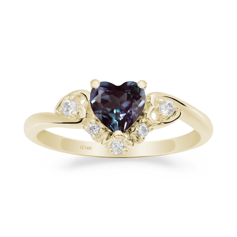 Heart-Shaped Alexandrite Promise Ring - LUO Jewelry #metal_14k yellow gold