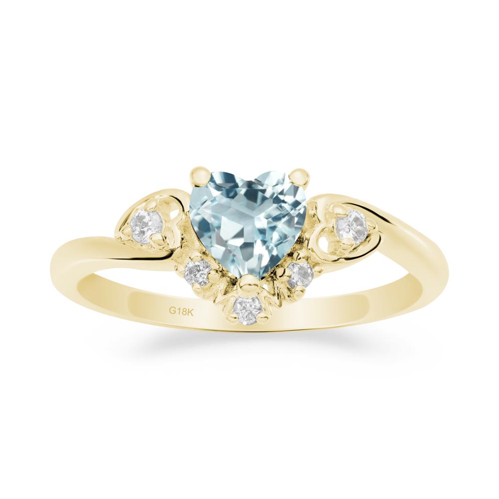 Heart-Shaped Aquamarine Mom Ring - LUO Jewelry #metal_18k yellow gold