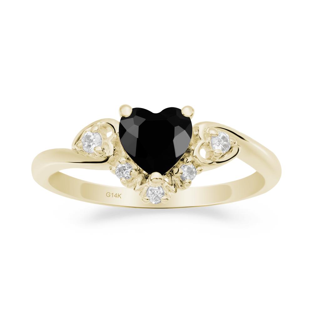 Heart-Shaped Black Spinel Promise Ring - LUO Jewelry #metal_14k yellow gold
