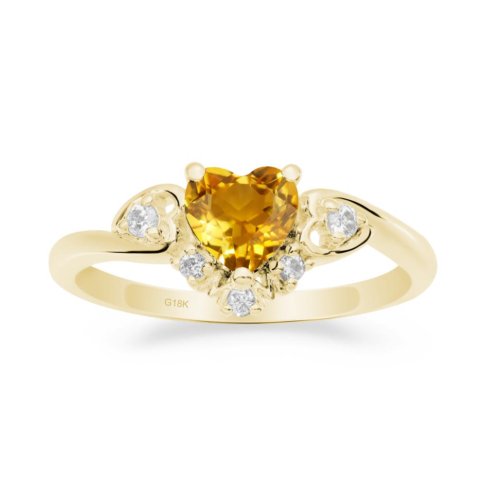 Heart Shaped Citrine Ring for Mom - LUO Jewelry #metal_18k yellow gold