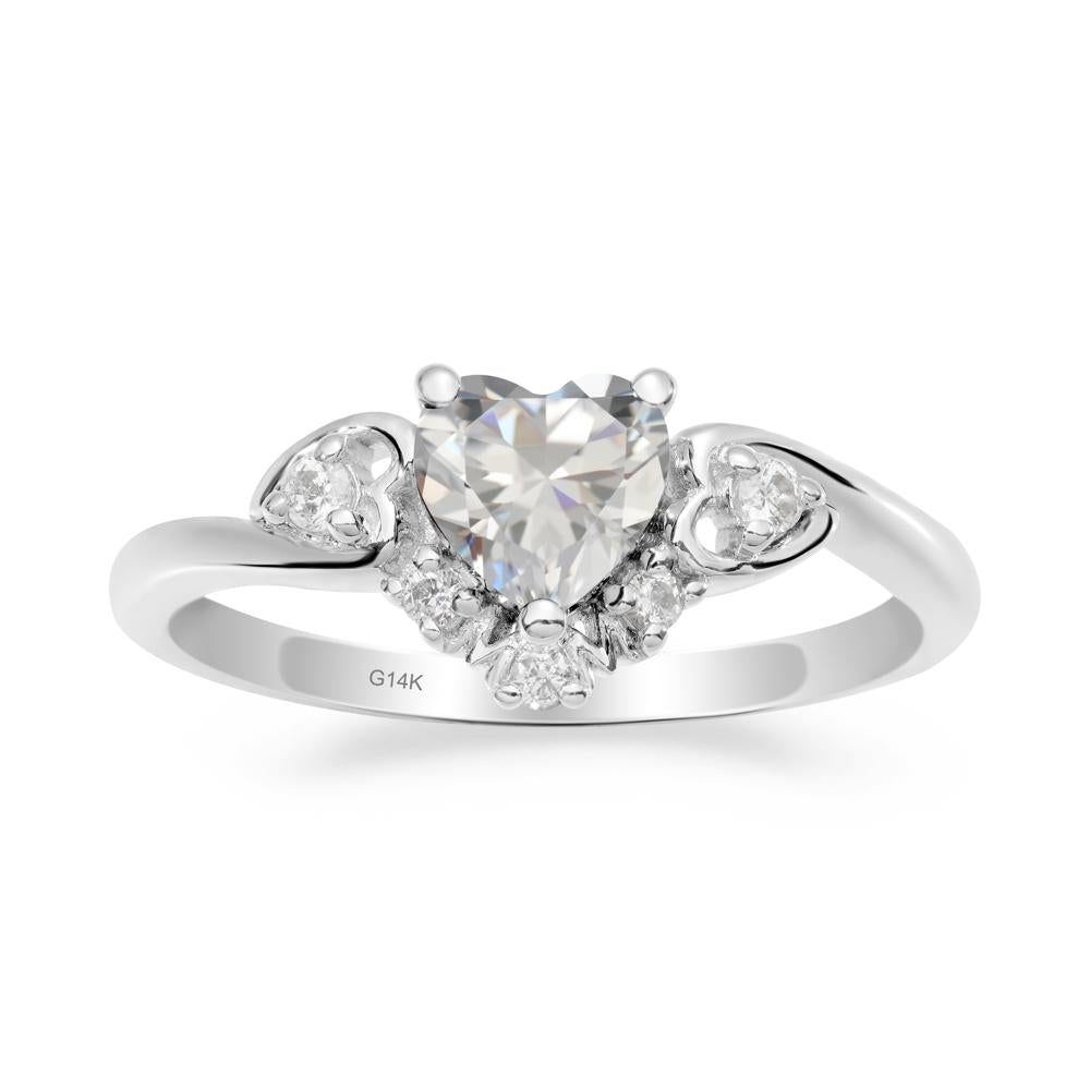 Heart-Shaped Cubic Zirconia Mom Ring - LUO Jewelry #metal_14k white gold