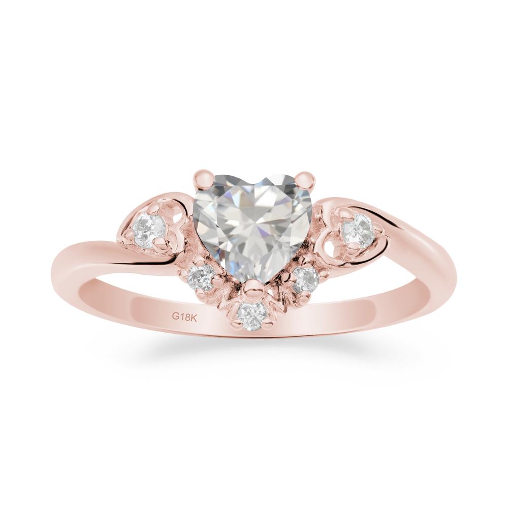 Heart-Shaped Cubic Zirconia Mom Ring - LUO Jewelry #metal_18k rose gold