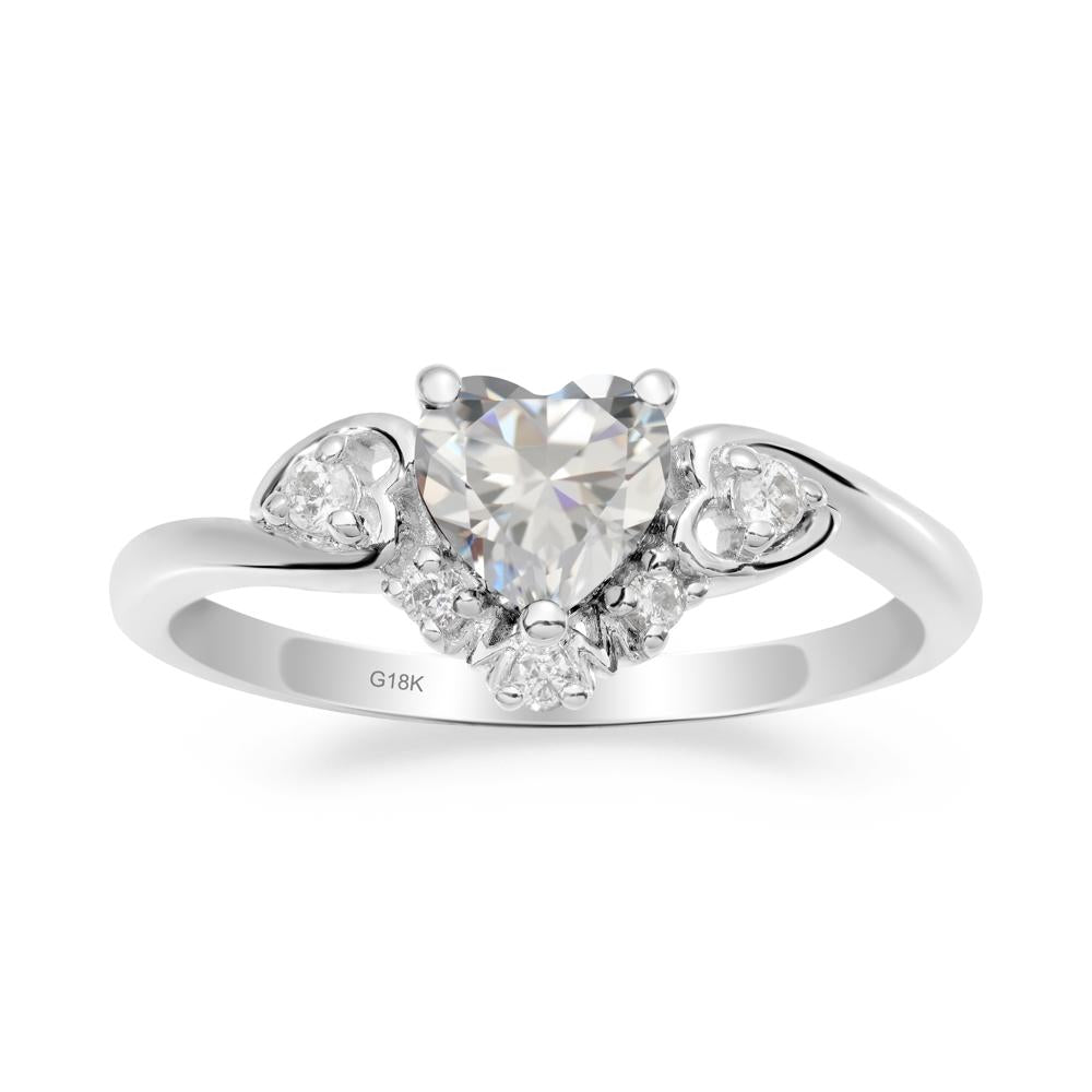 Heart-Shaped Cubic Zirconia Mom Ring - LUO Jewelry #metal_18k white gold