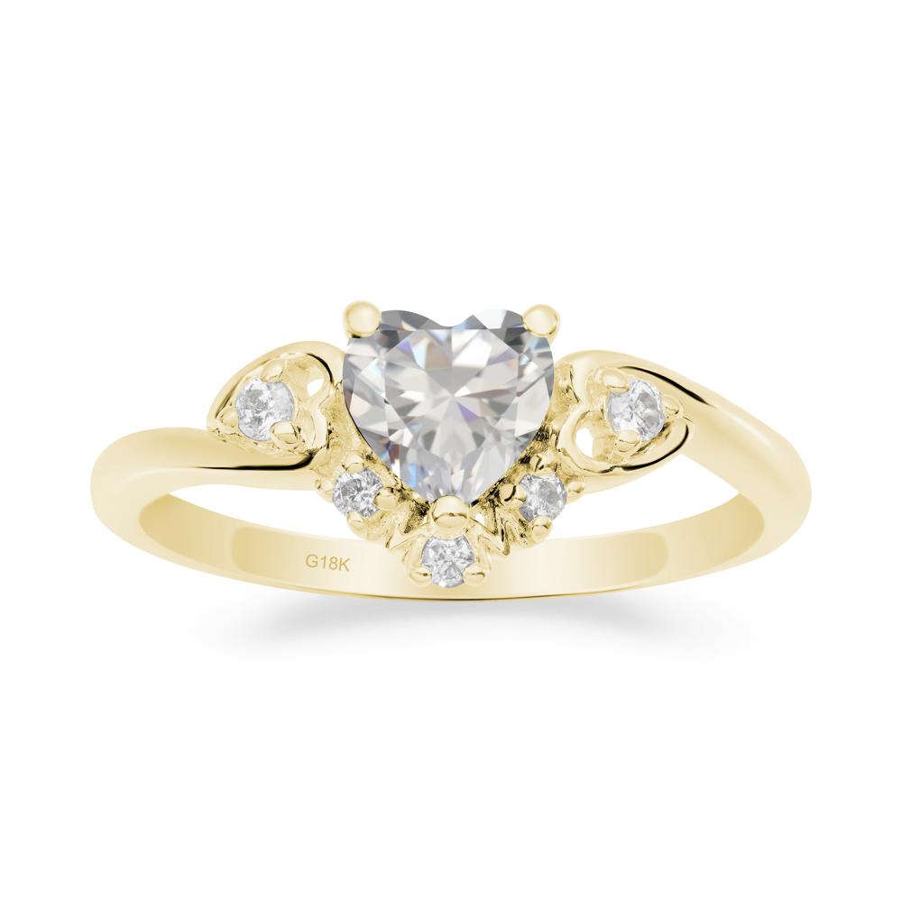 Heart-Shaped Cubic Zirconia Mom Ring - LUO Jewelry #metal_18k yellow gold