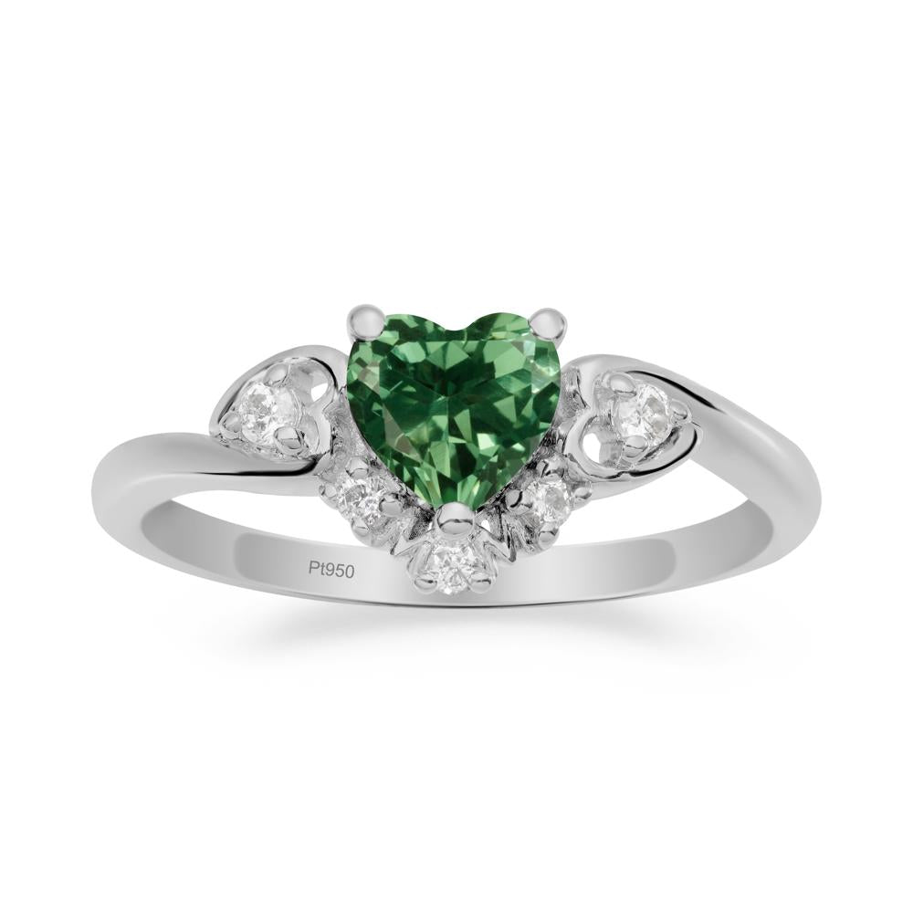Green Sapphire  Mother's Ring - LUO Jewelry #metal_platinum