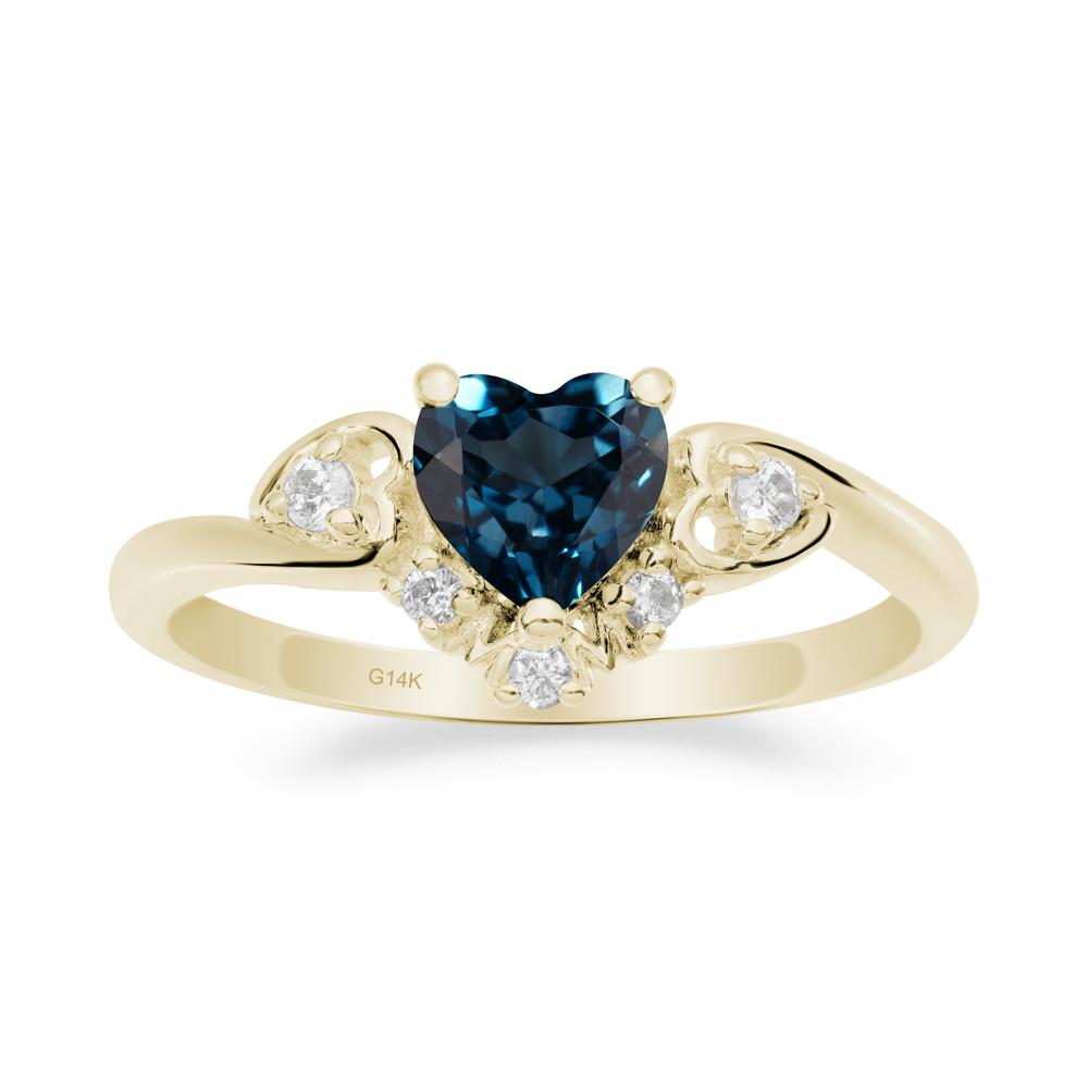 Heart-Shaped London Blue Topaz Mom Ring - LUO Jewelry #metal_14k yellow gold