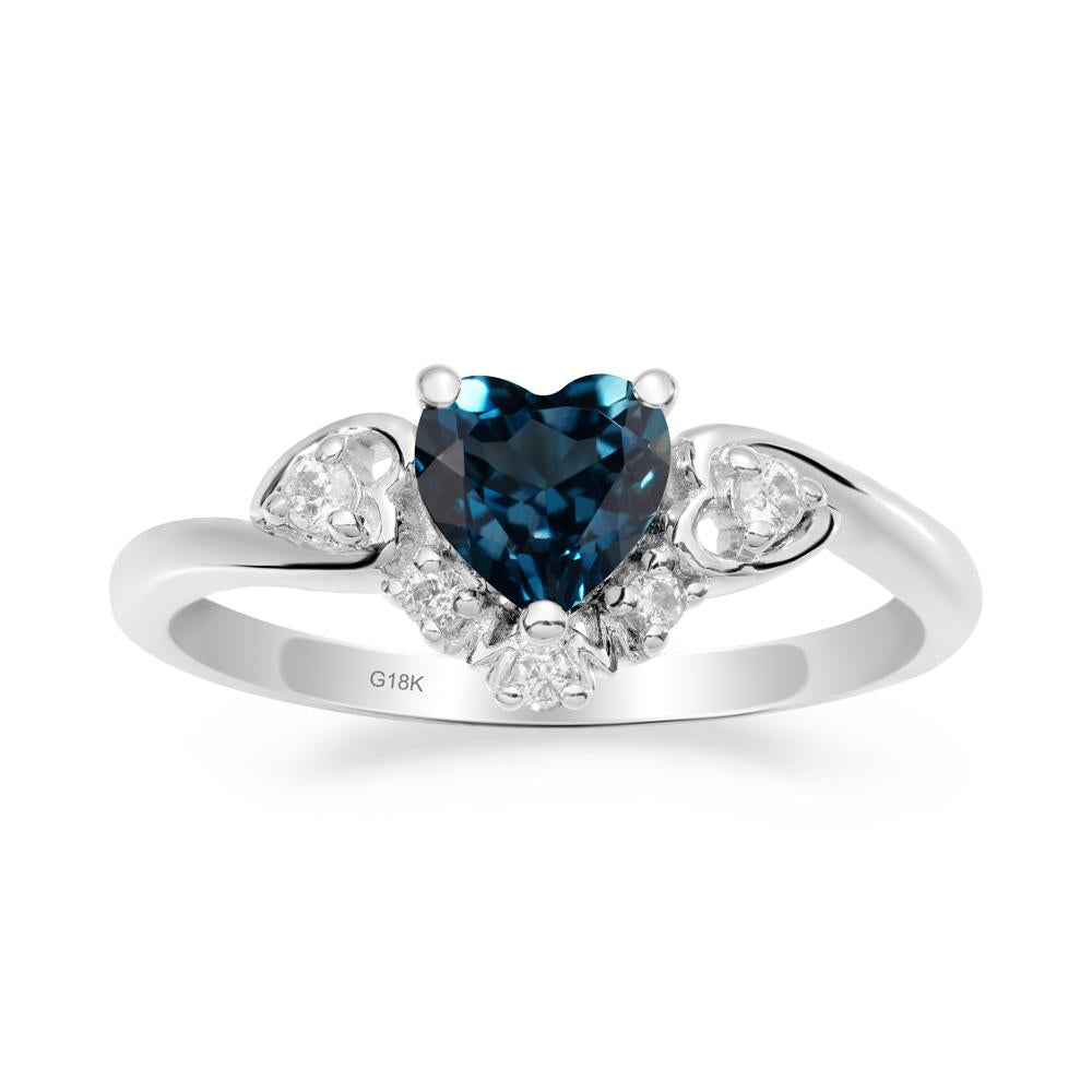 Heart-Shaped London Blue Topaz Mom Ring - LUO Jewelry #metal_18k white gold