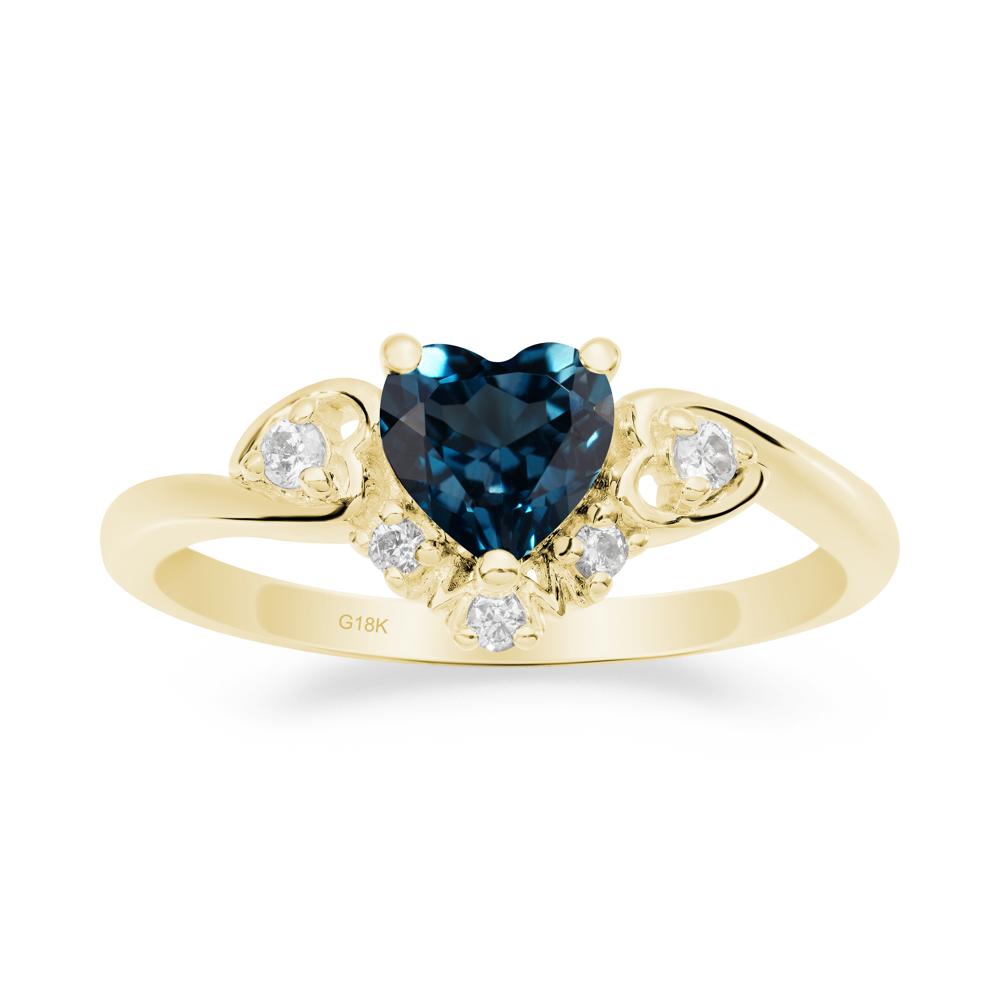 Heart-Shaped London Blue Topaz Mom Ring - LUO Jewelry #metal_18k yellow gold