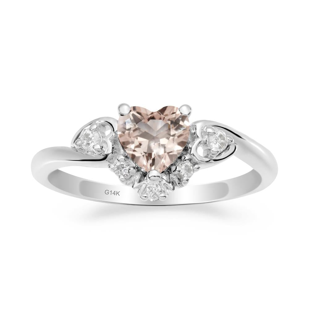 Morganite  Mother's Ring - LUO Jewelry #metal_14k white gold