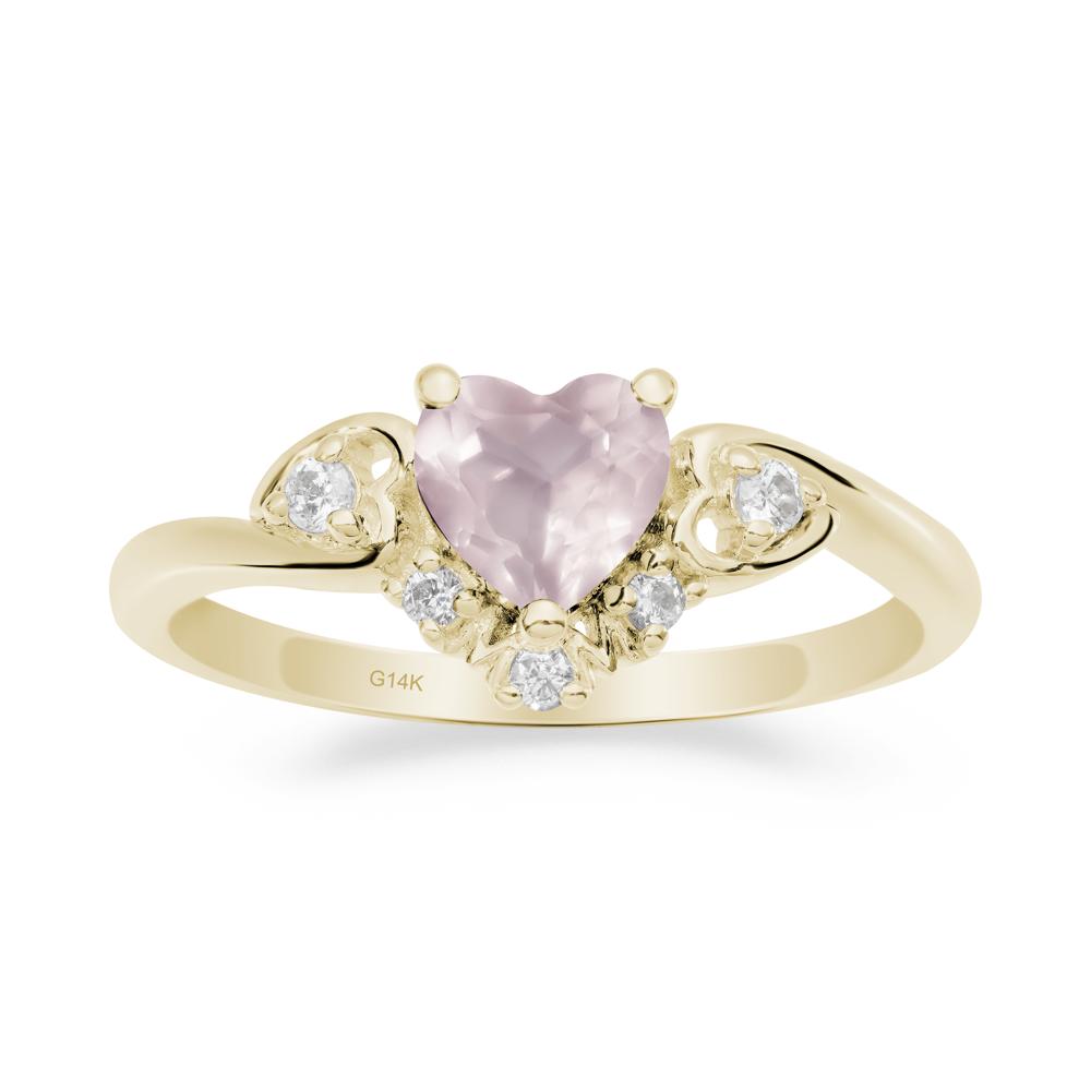Heart-Shaped Rose Quartz Mom Ring - LUO Jewelry #metal_14k yellow gold
